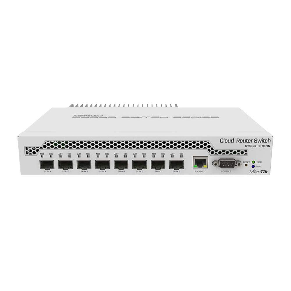 Mikrotik Network Switch CRS309-1G-8S+IN Desktop 27.2 x 19.1 x 4.4 cm, white
