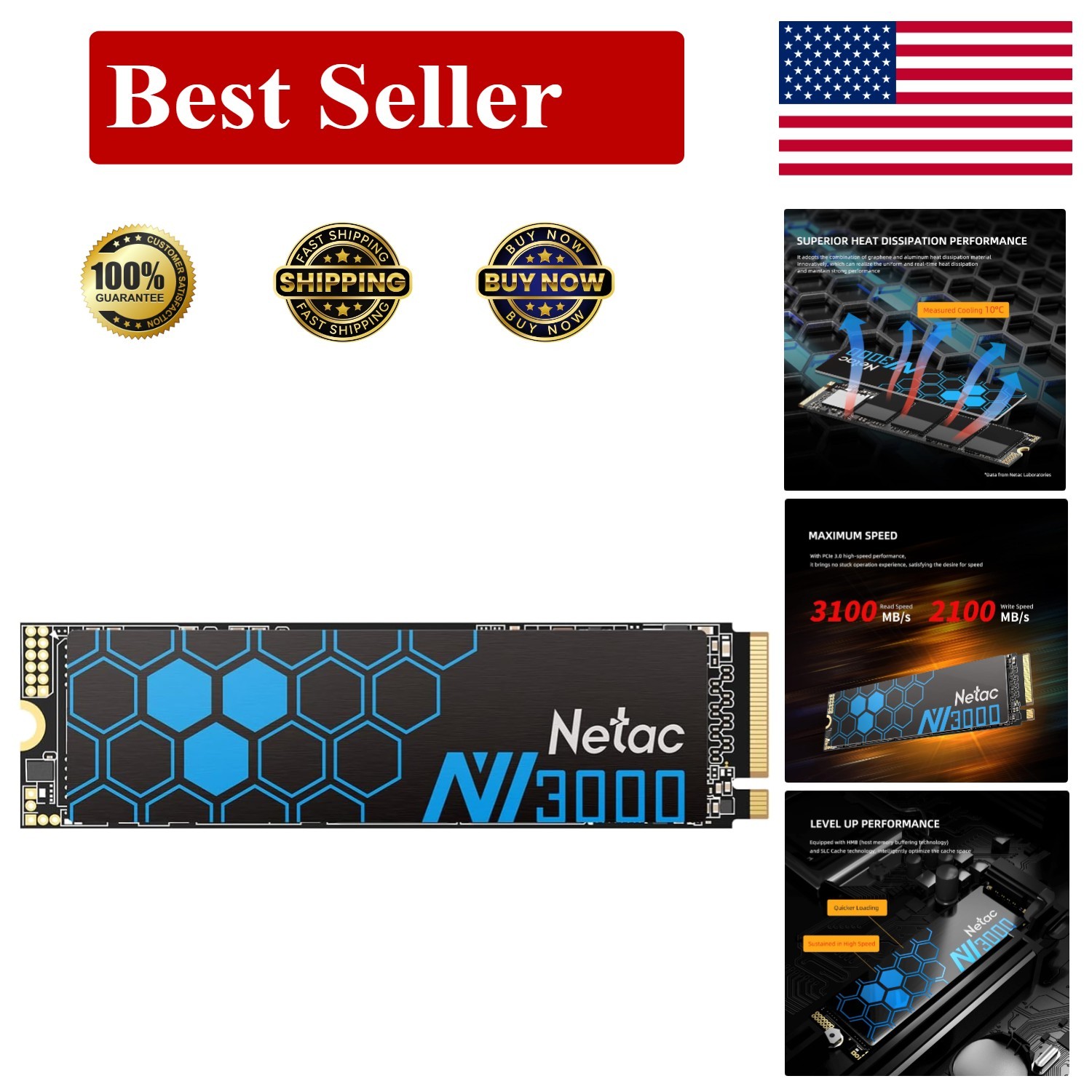 Ultra-Fast 1TB Internal SSD - PCIe NVMe Gen3x4 for Optimal Gaming Performance