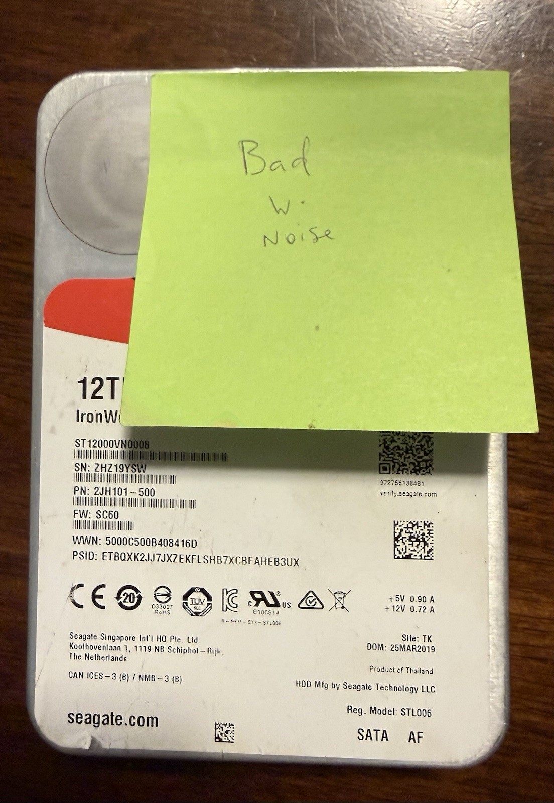 Seagate IronWolf 12TB NAS Internal Hard Drive (ST12000VNZ008)