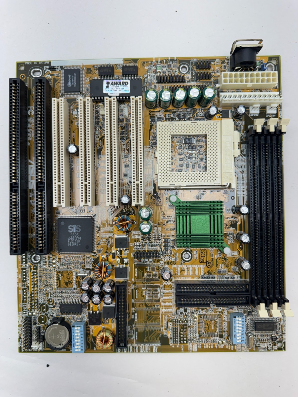 ASUS MES-B Rev 1.01 Socket 370 Baby AT Motherboard SiS 620 PCI ISA Retro PC