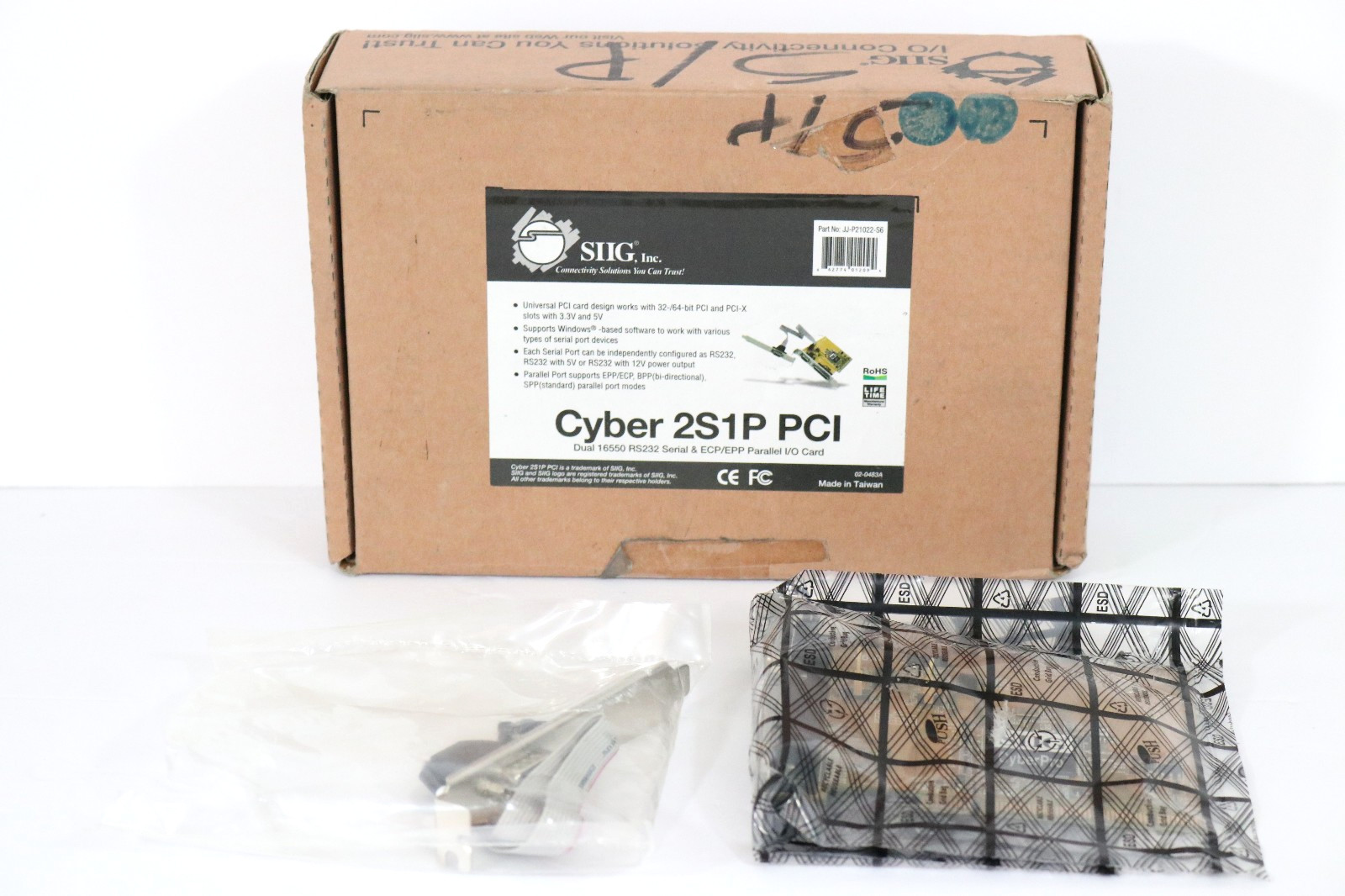 SIIG Cyber 2S1P 3-Port PCI Serial Parallel Combo Card Adapter JJ-P21022-S6