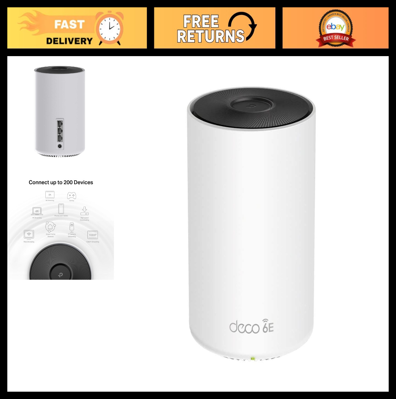 Deco XE5300 Wi-Fi 6E Tri-Band Whole-Home Mesh Wi-Fi System, 1-Pack (Refurbished)