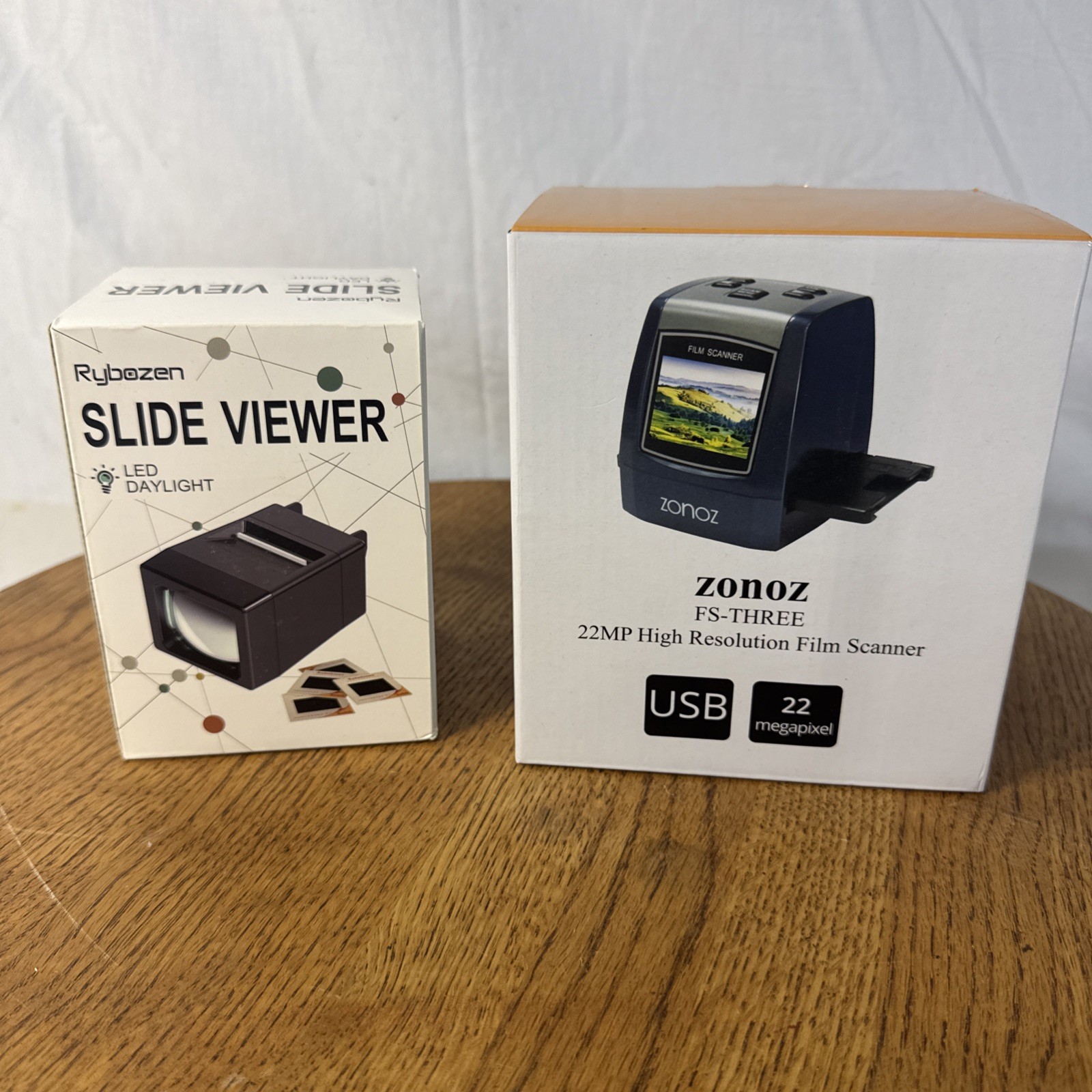 NEW Zonoz FS-THREE 22MP Film Scanner + Rybozen LED 35mm Slide Viewer Bundle