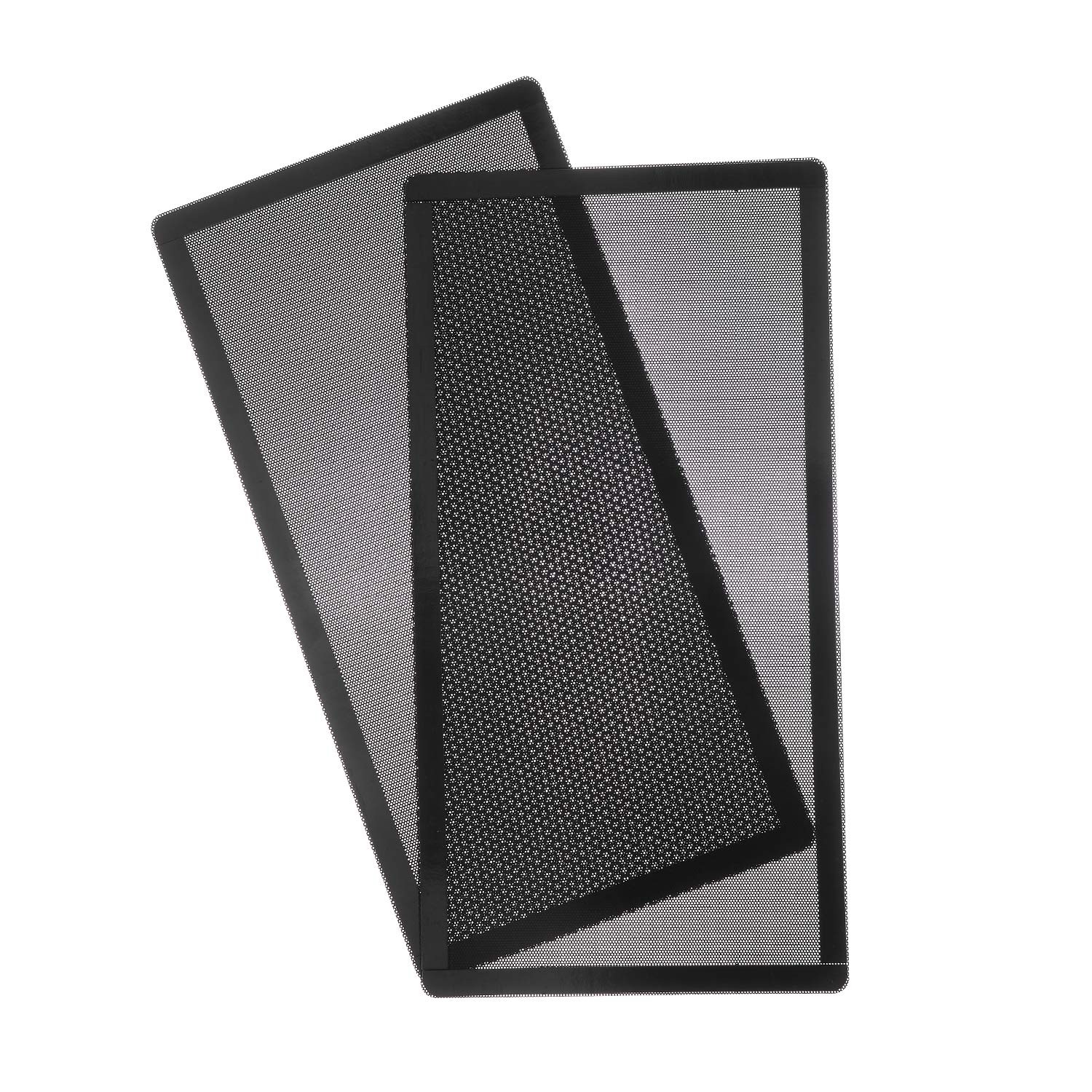Magnetic PC Fan Dust Filter 287x140mm PVC Mesh Cover 2-Pack Black