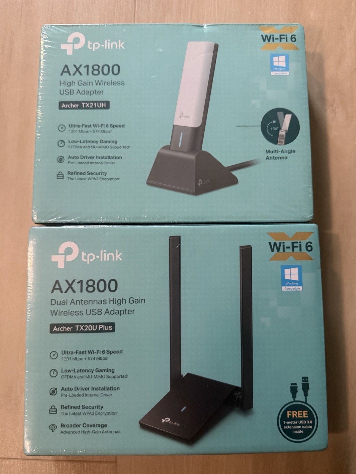 TP-Link Archer TX20U Plus + TX21UH Set of 2 - High Gain USB Adapters New Sealed