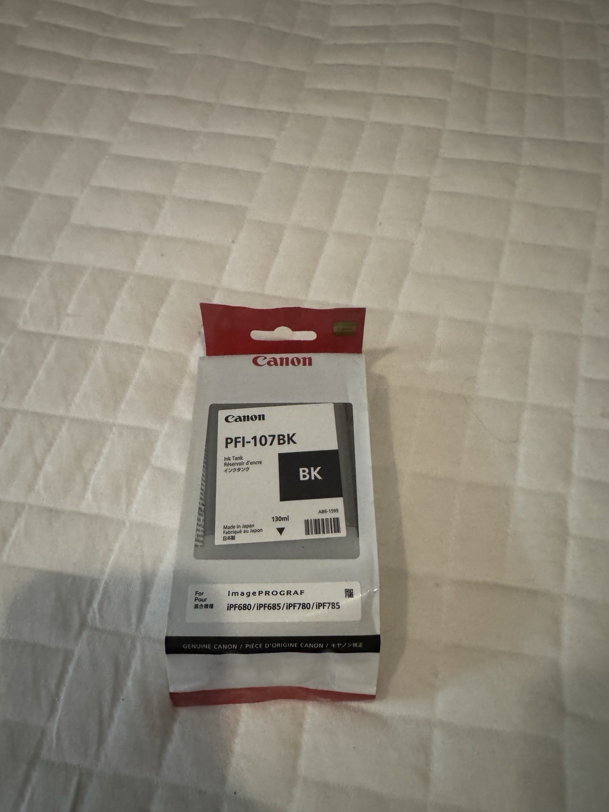 Canon PFI-107BK Black Ink Tank Cartridge;   Genuine Factory Sealed, 5/2017 