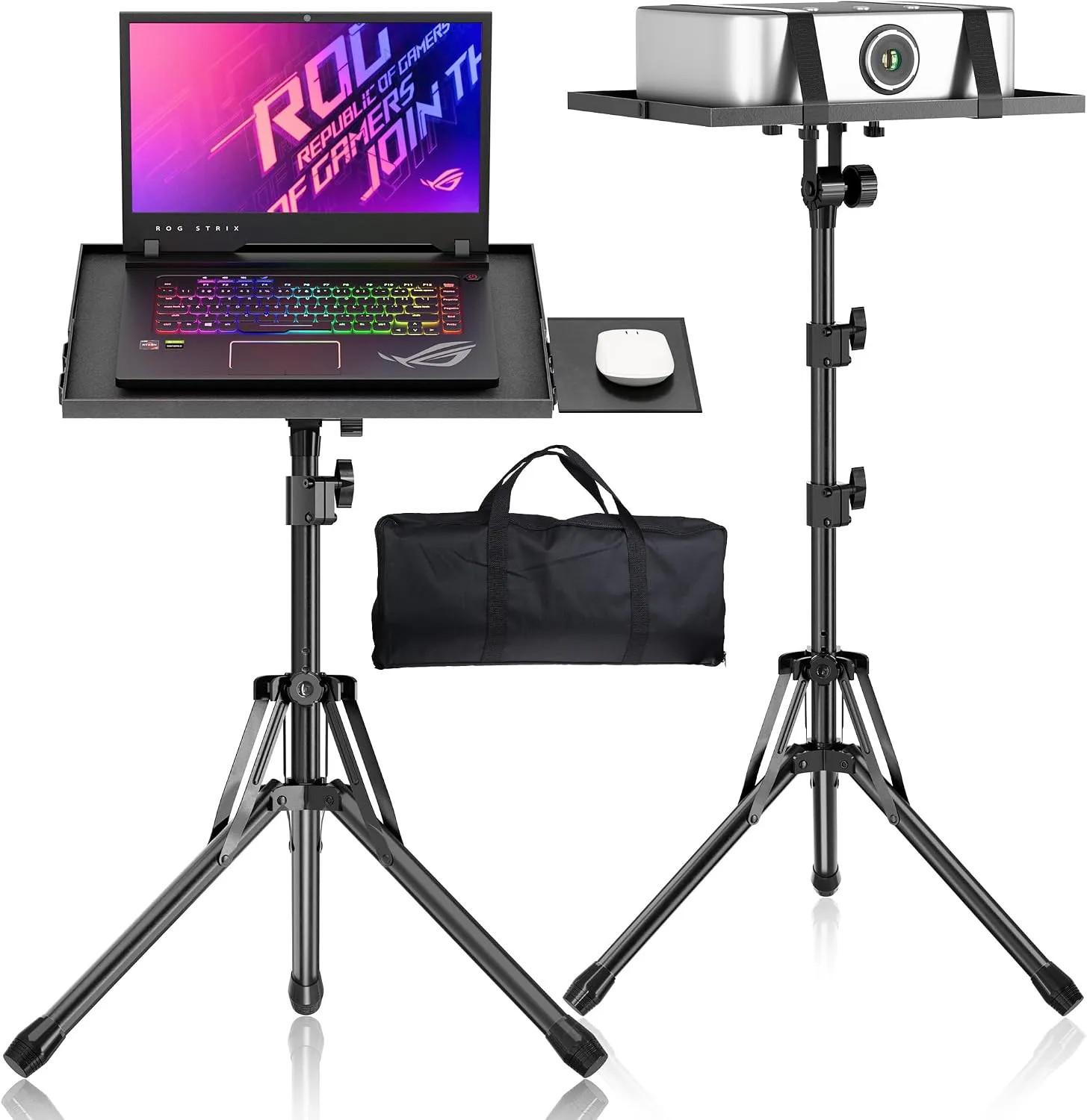 Adjustable Projector Stand 26 to 56 Inch Tripod Tray For Laptop DJ Office Home