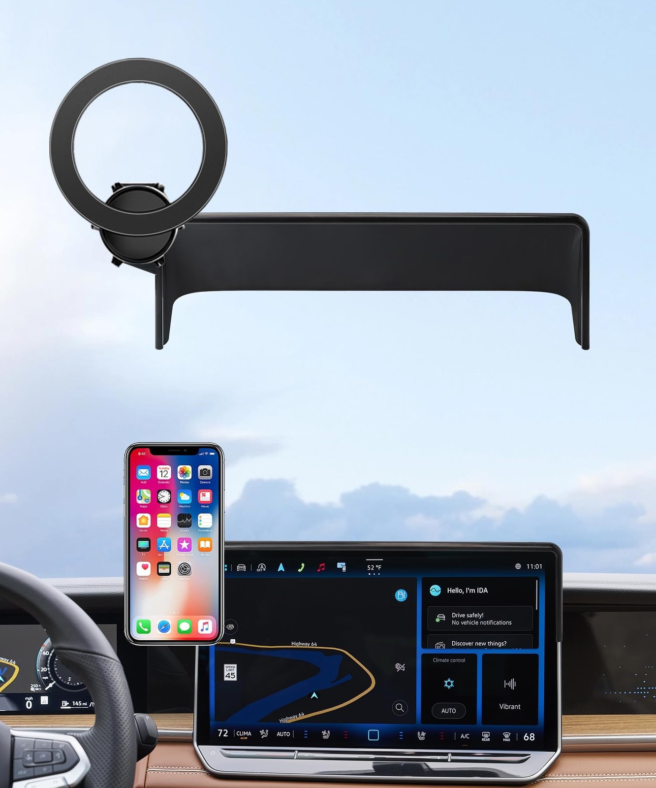 Car Phone Holder for 2025-2026 Volkswagen VW Tiguan Accessories 12.9-Inch Scr...
