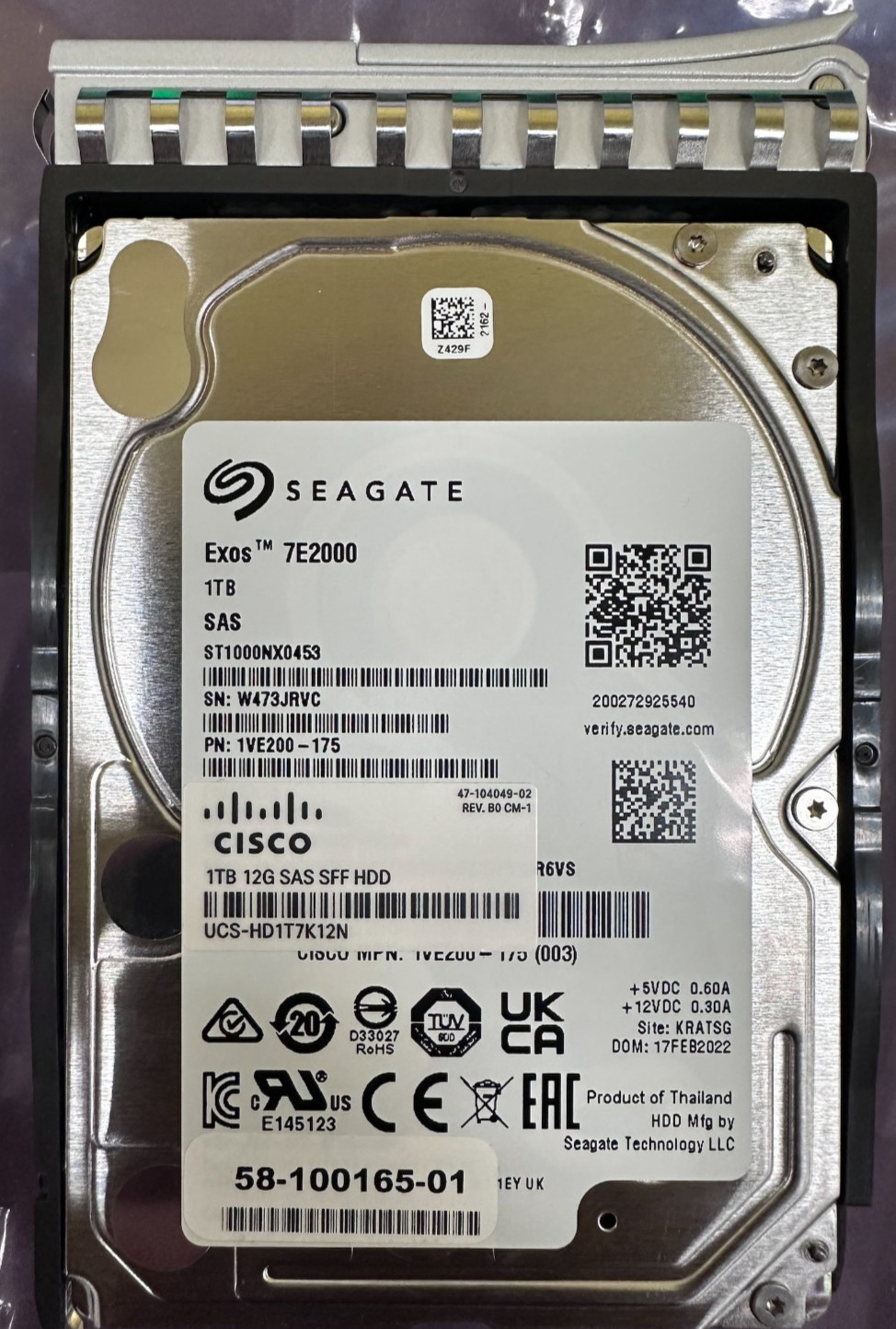 NEW Cisco UCS-HD1T7K12N 1TB 7200RPM SAS 12GBPS 2.5in Drive