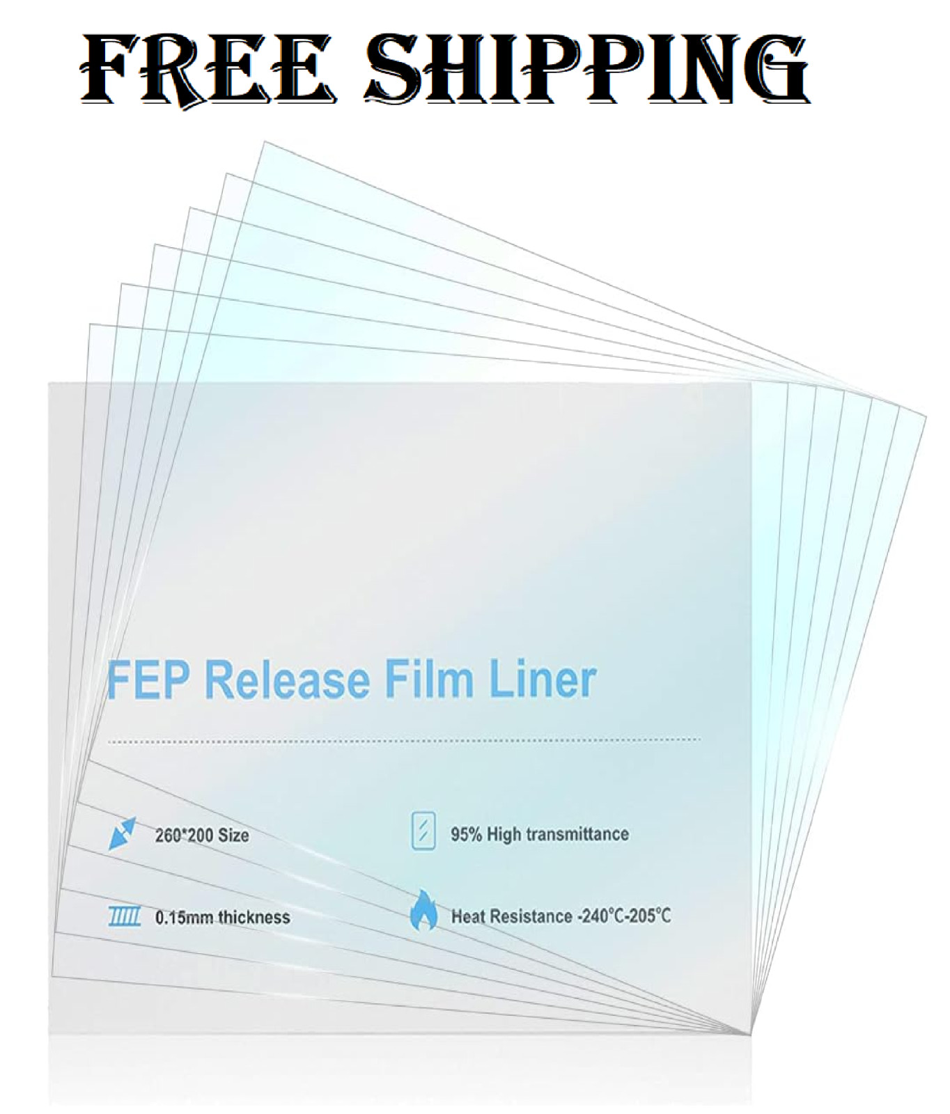 6PCS Creality FEP Film Release Films 260 x 200 x 0.15mm for ELEGOO Saturn ,