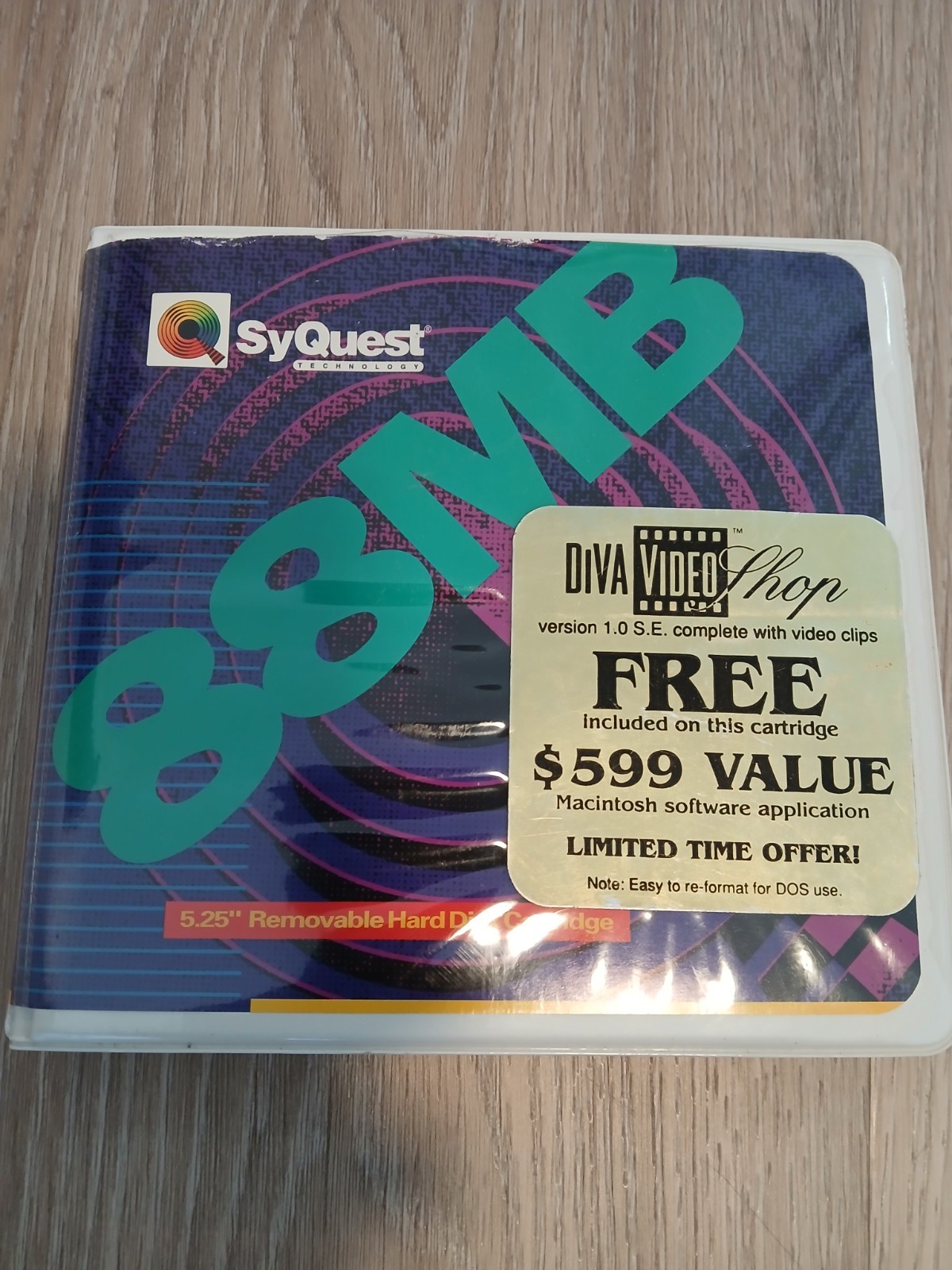SyQuest 88MB 5.25" Removeable Hard Disk Cartridge - Rare