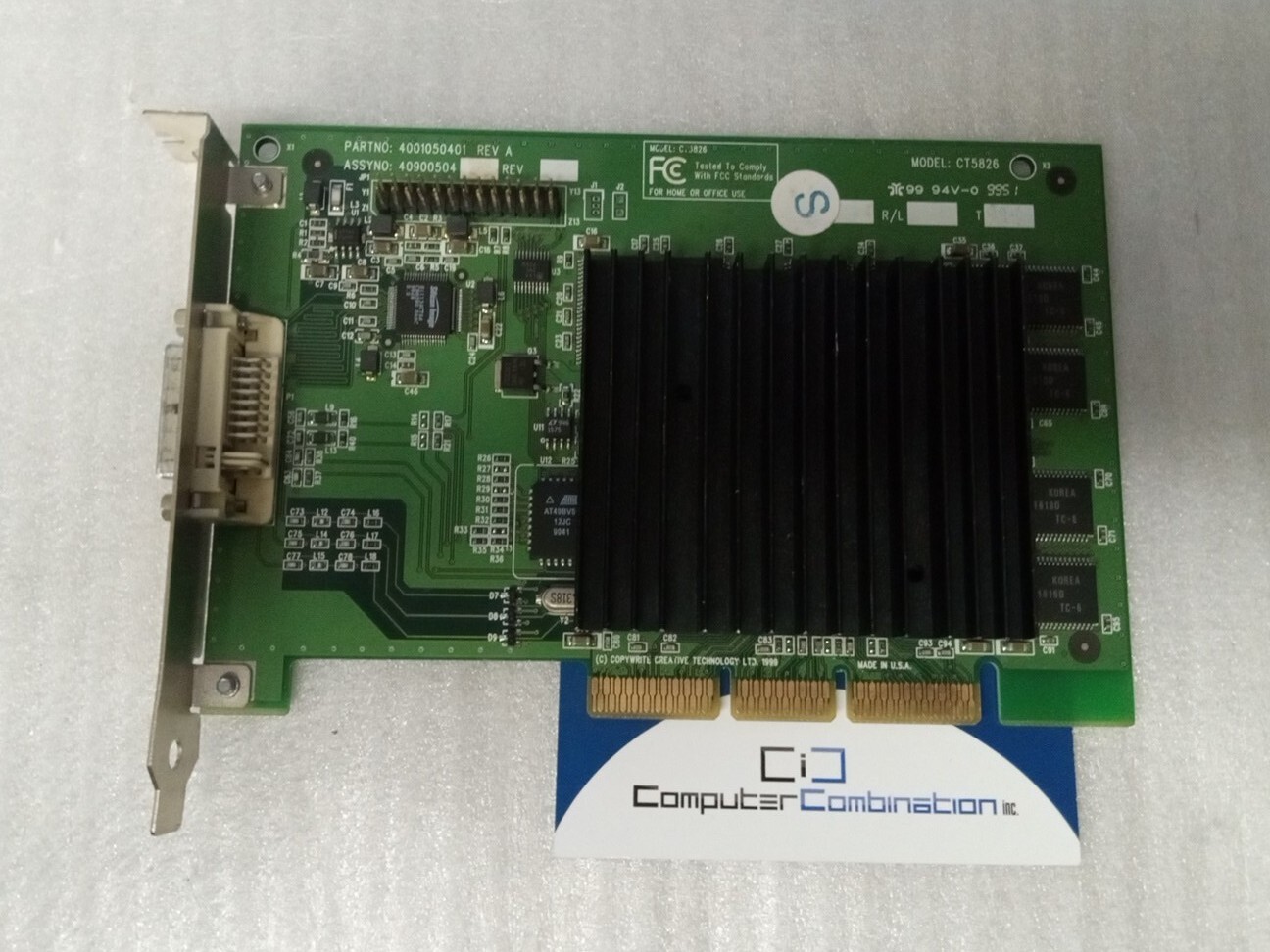 Creative TNT2 Pro 16MB DVI AGP Video Card CT5826 4001050401 40900504 6001475