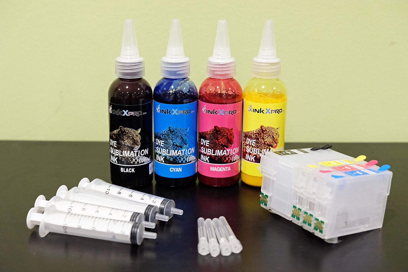 INKXPRO 4X100ml Sublimation Cartridge Kit Auto Reset Chips WF-7210 WF-7710