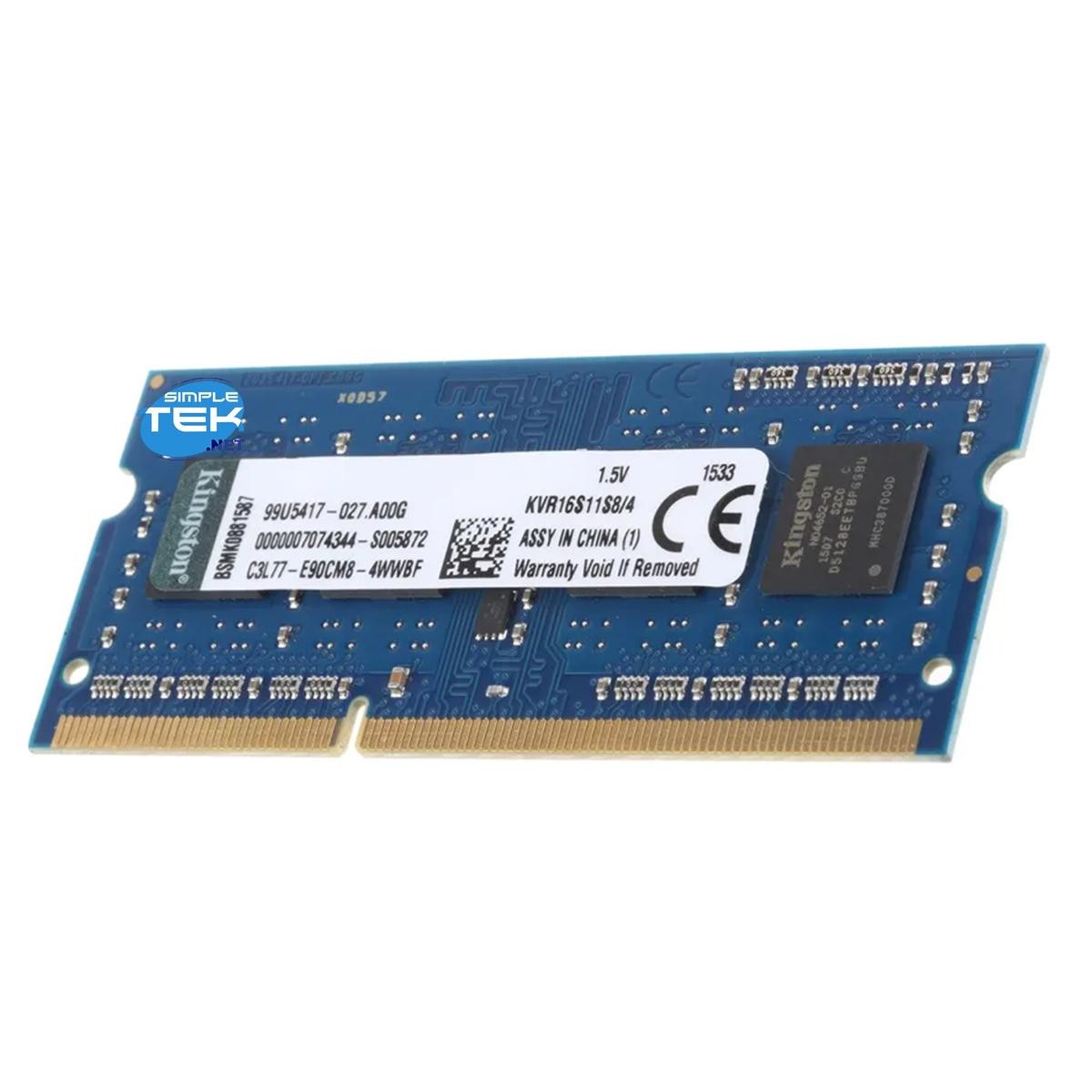 Kingston 4Gb Ddr3L 1600Mhz 1.35V Memory Module Ram Sodimm Notebook
