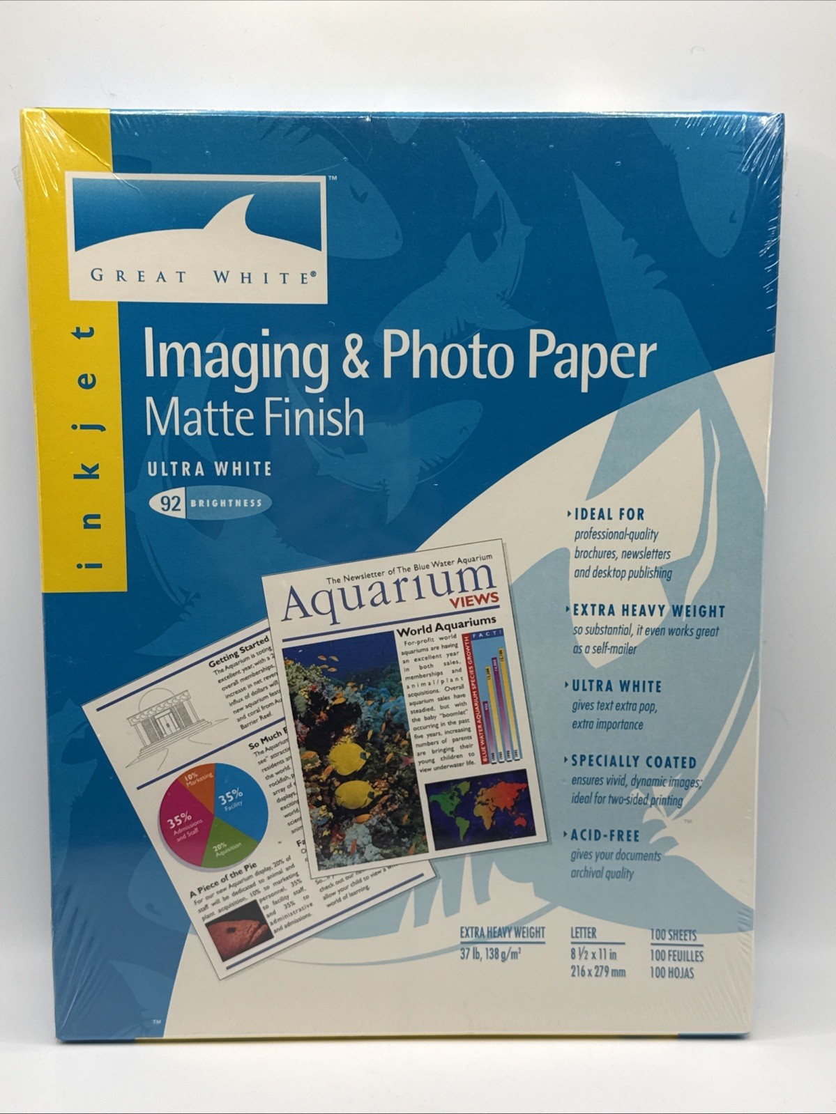 Great White Matte Finish Ultra White Imaging & Photo Paper 8 1/2 x 11 100 Sheets