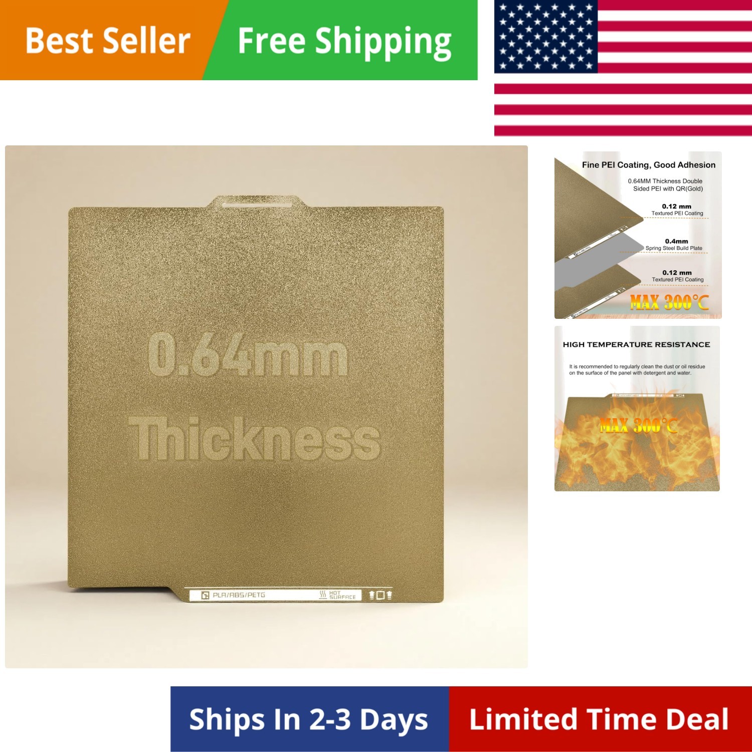Bamboo Lab Double Sided P1S P2S PEI Build Plate for Bambulab X1C/X1/X1E/ P1P/...