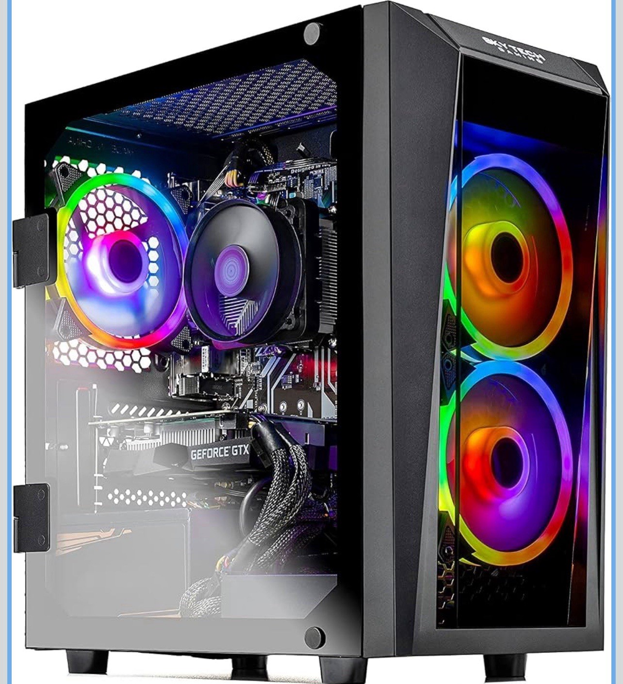 SkyTech Blaze II Gaming Computer PC Desktop – Ryzen 5 2600 6-Core 3.4 GHz, NVIDI