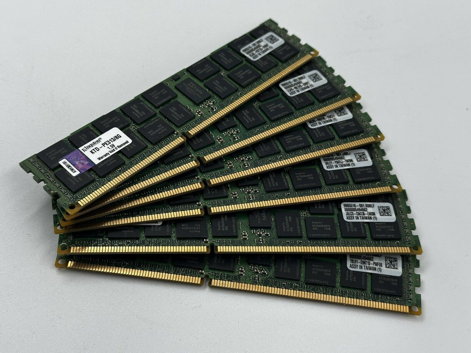 Lot of 6 Kingston 8GB KTD-PE313/8G PC3-10600R DDR3-1333 DIMM Memory RAM ECC REG