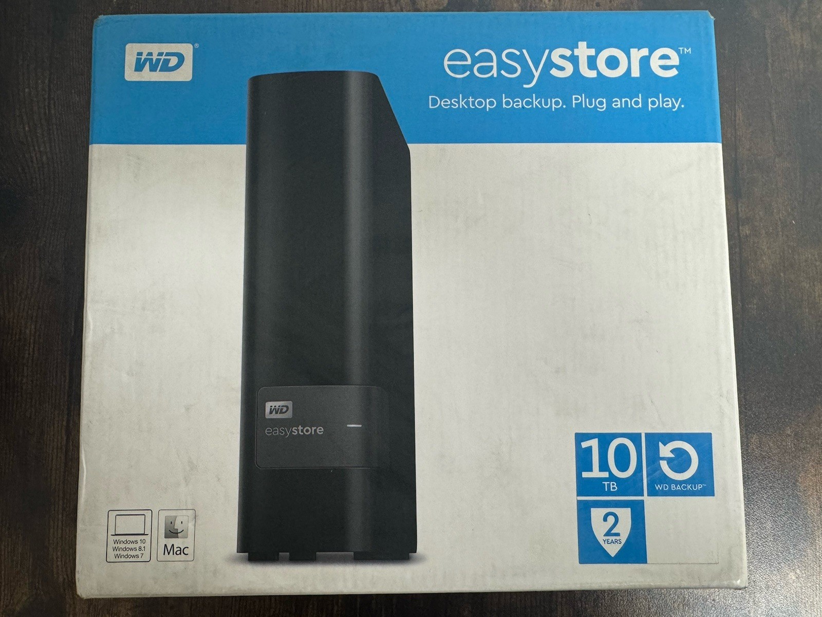 WD easystore 10TB USB 3.0 3.5" Desktop External HDD, Black WDBCKA0100HBK