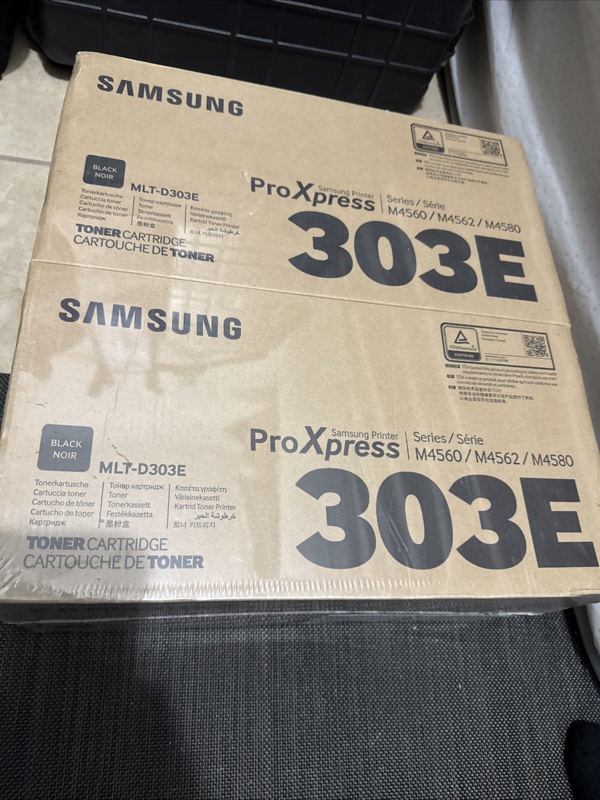 2 Pack Of Genuine Samsung MLT-D303E (MLTD303E) Black Toner