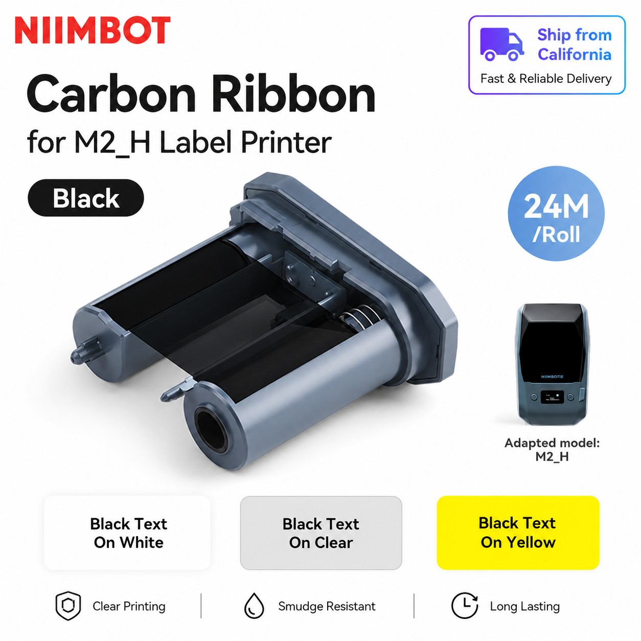 NIIMBOT M2 Ribbon Thermal Transfer Ink Ribbon for Labels Multiple Color Lab Vial