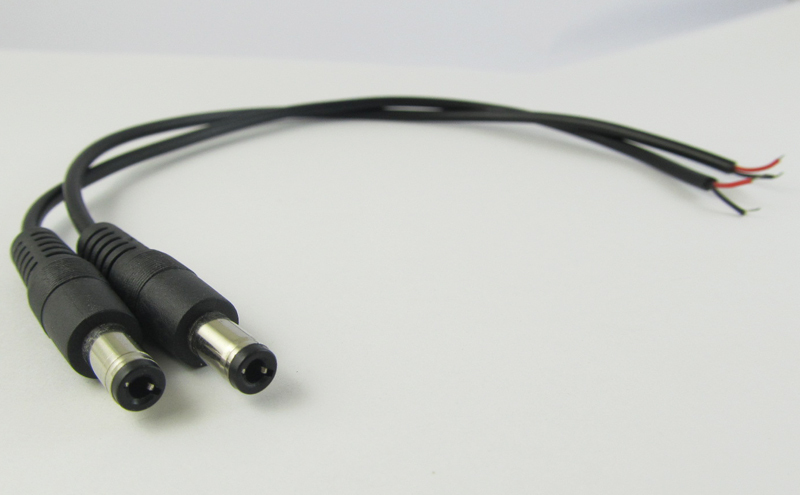 5pcs 5.5mm x 2.5mm 5.5/2.5 CCTV Power Charger DC Power Male Plug Cable 25cm