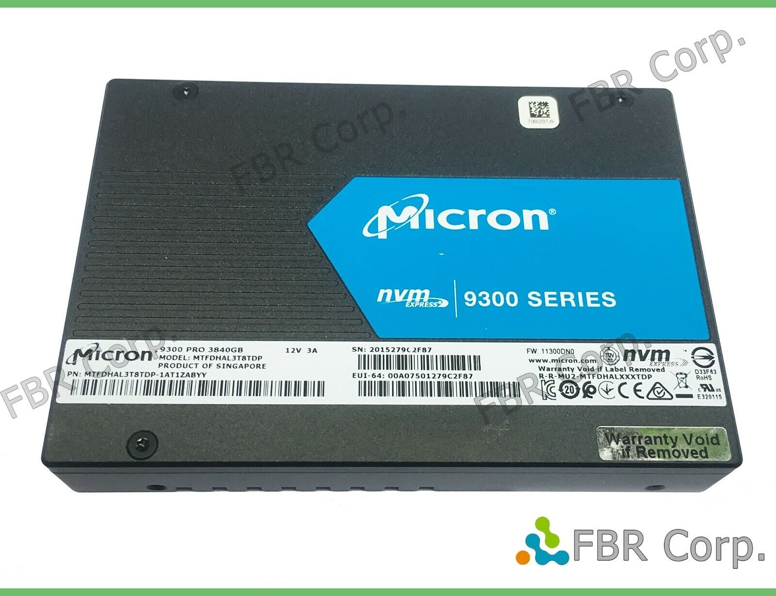 100% 3.84TB Micron 9300 Pro NVMe 2.5 PCIe Enterprise SSD MTFDHAL3T8TDP-1AT LOT