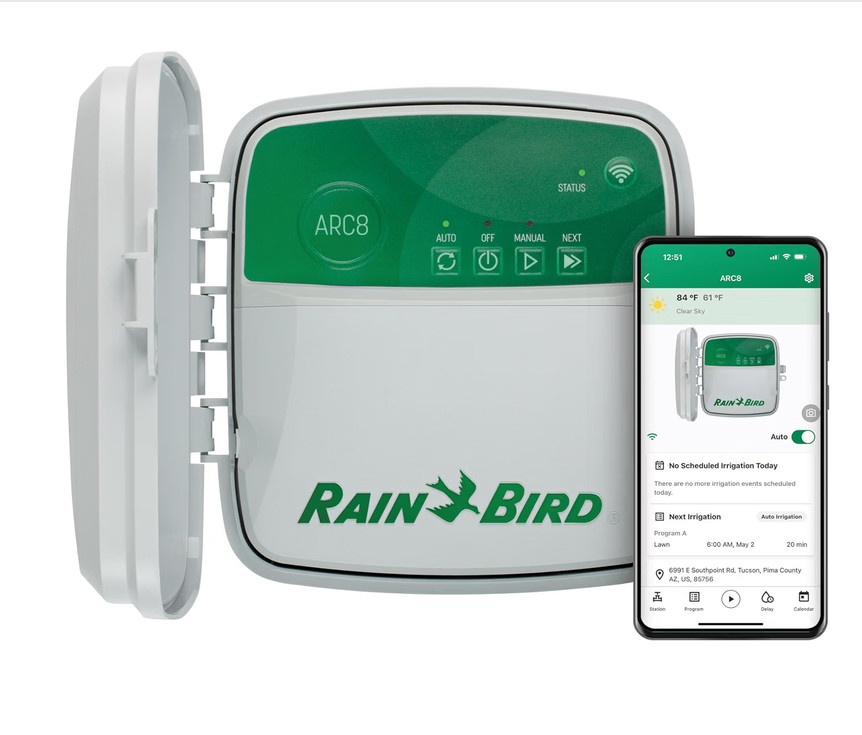 Rain Bird ARC8 Indoor/Outdoor Smart Irrigation Sprinkler Wi-Fi 8-Zone App-Based