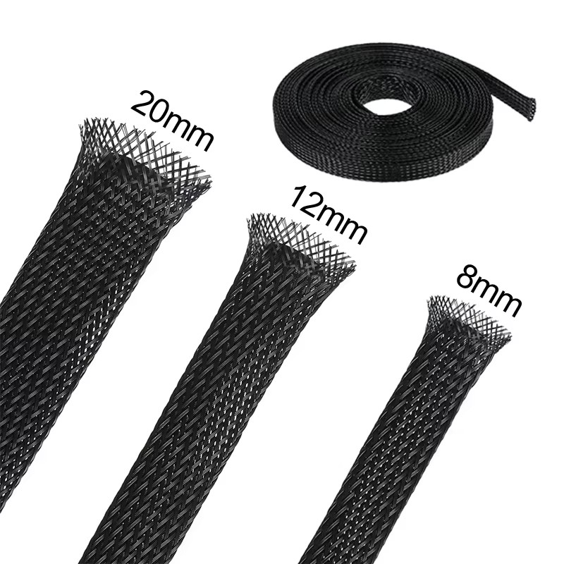 3m PET Braided Cable Sleeve: Expandable Wire Mesh Sleeve for Cable Management