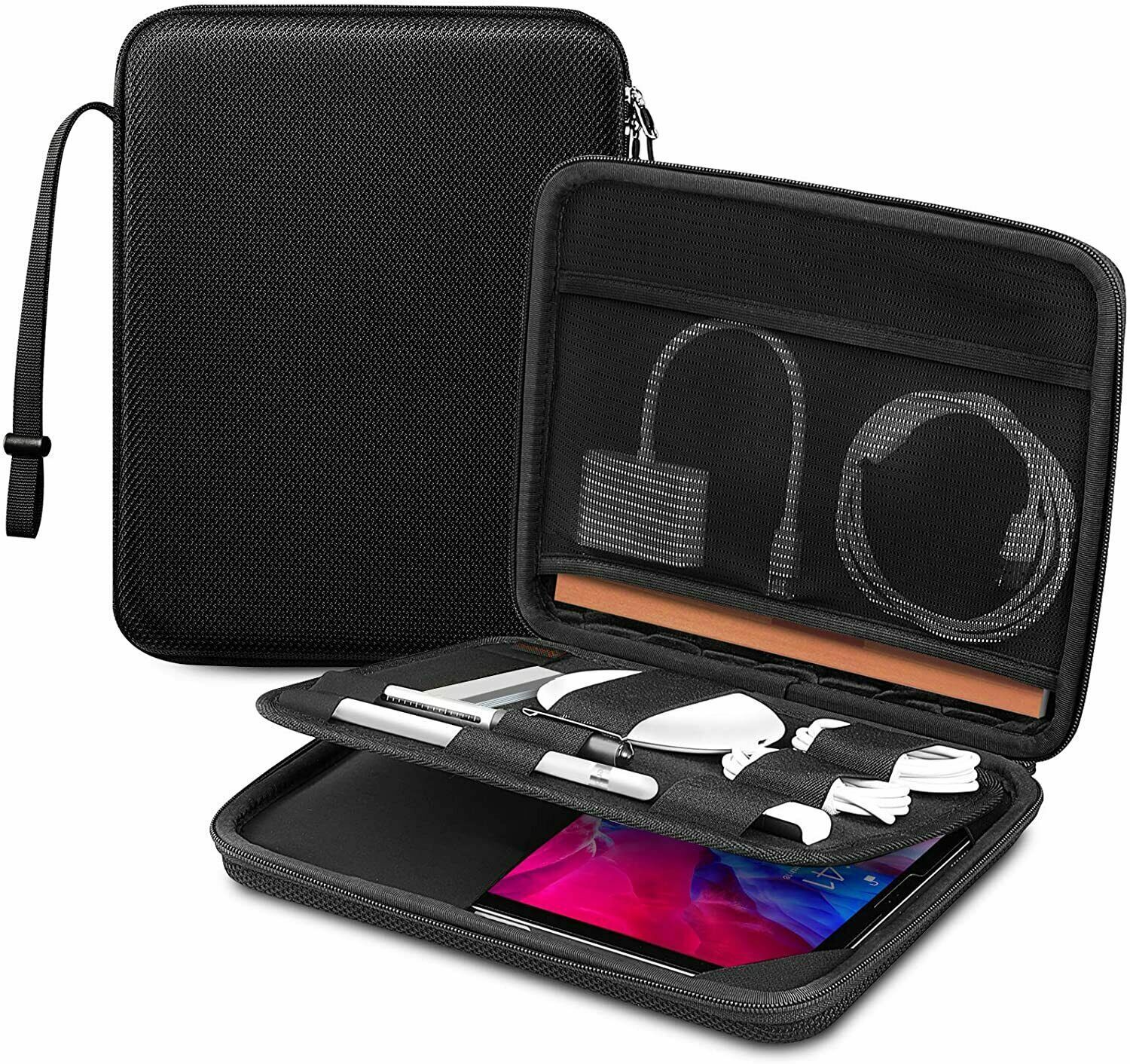 11 Inch iPad Tablet Hard Portfolio Case Carrying Sleeve with Accessory Pocket