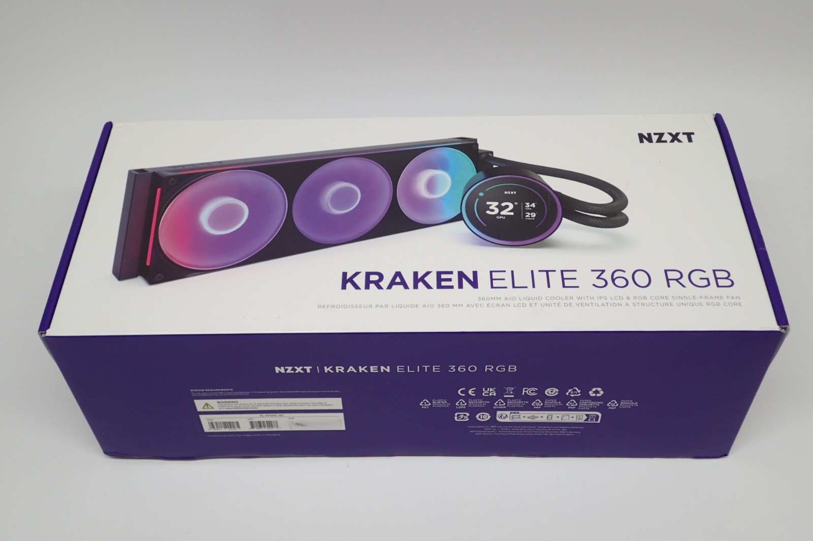 NZXT 360mm Kraken Elite RGB All-in-One Liquid Cooler Black RL-KR36E-B2