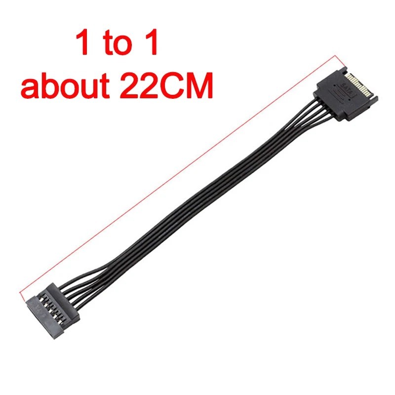 SATA Power Extension Cable 2PCS 11.8Inch Black 15Pin Male to Female...
