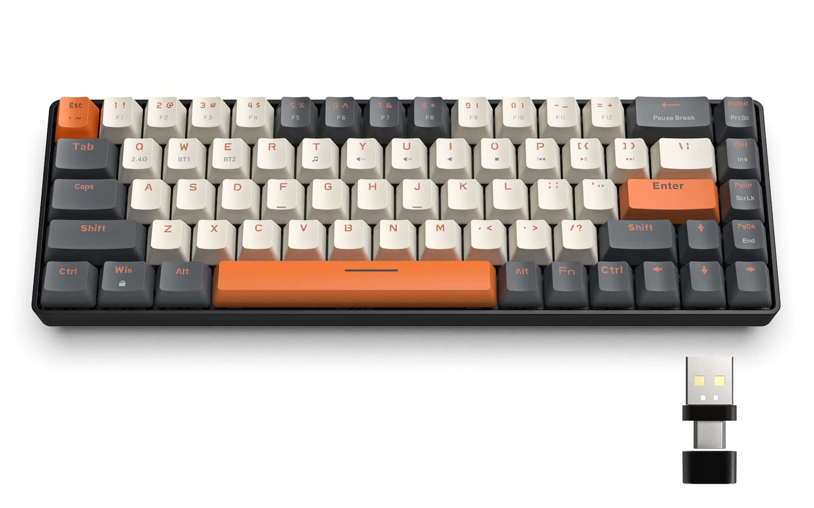 MAGIC-REFINER RK68 60% Wireless Mechanical Keyboard, Bluetooth 5.0/2.4GHz wit...