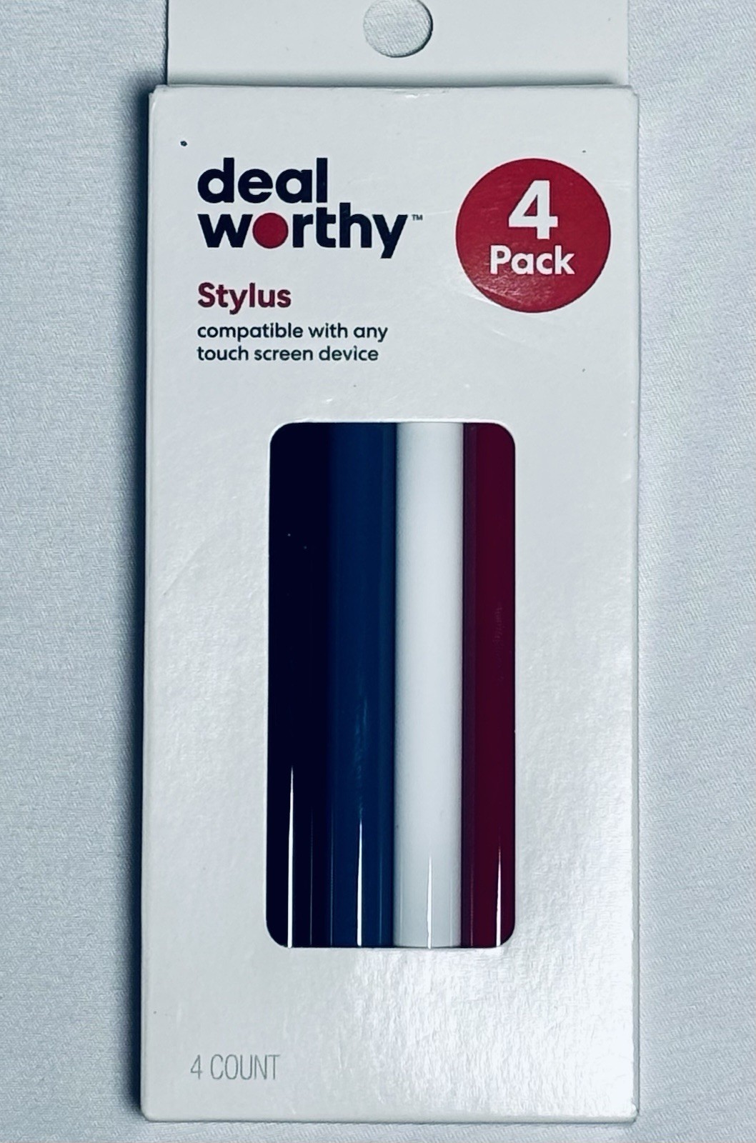 Deal Worthy Stylus 4 Pack Multi Color Compatible w All Touch Screen Devices NEW