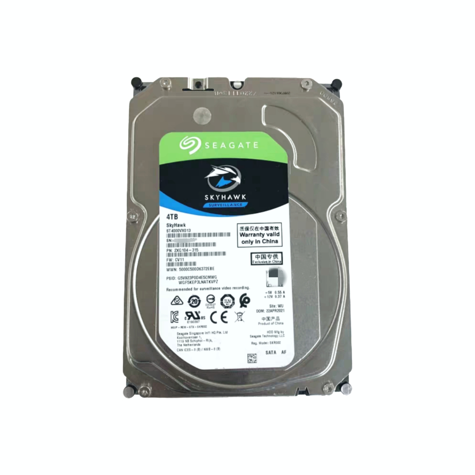 FIT FOR Seagate 4TB 3.5" SATA III 6Gb/s 7200RPM Surveillance HDD ST4000VX013