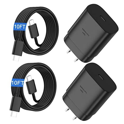 USB C Fast Charger,25W Android Phone Charger for Samsung S26 Super 10Ft Black