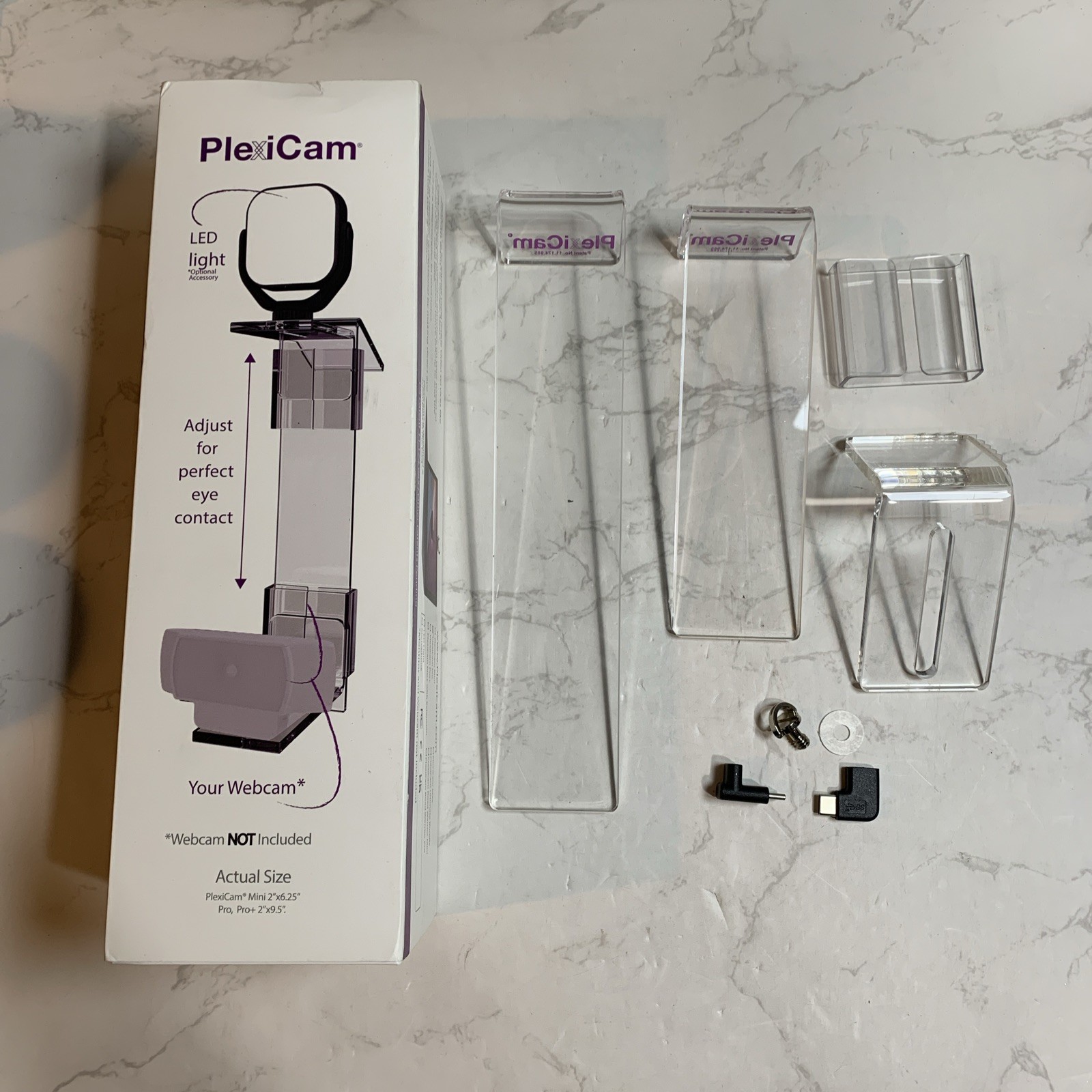 Plexicam Pro V2 | Center Screen/Middle Screen Webcam Mount | Position Any Webcam