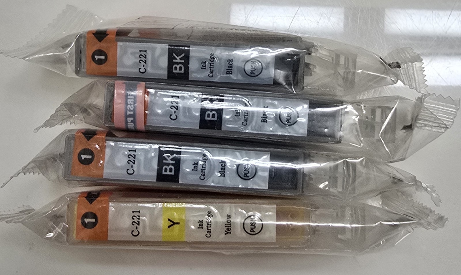 K-Ink C-221 Ink Cartridges 3 Black And 1 Yellow