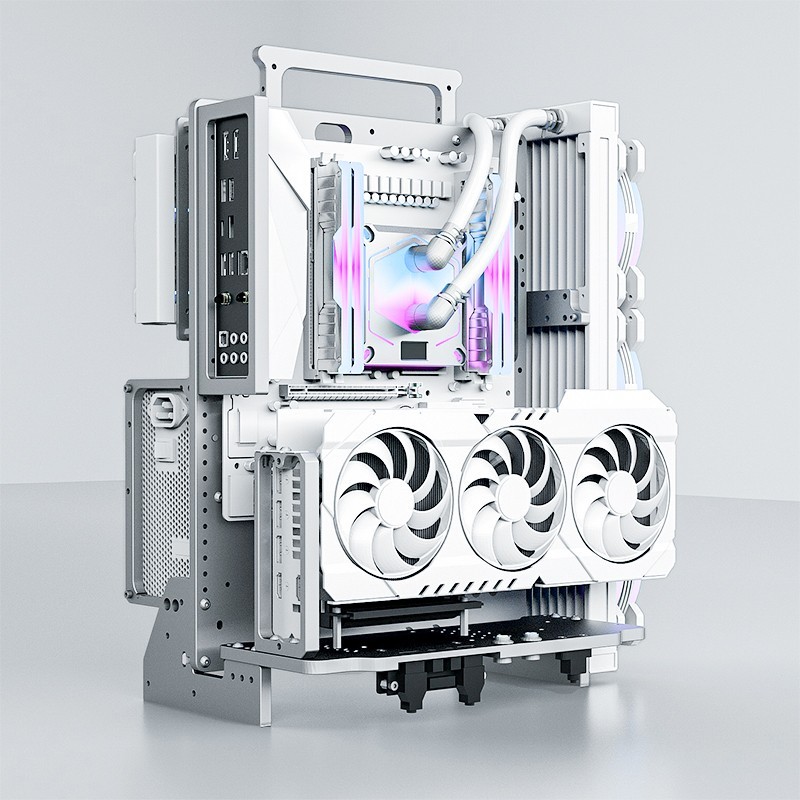 ATX Vertical Open Frame PC Case Aluminum 360mm Water Cooling USA Fast Delivery