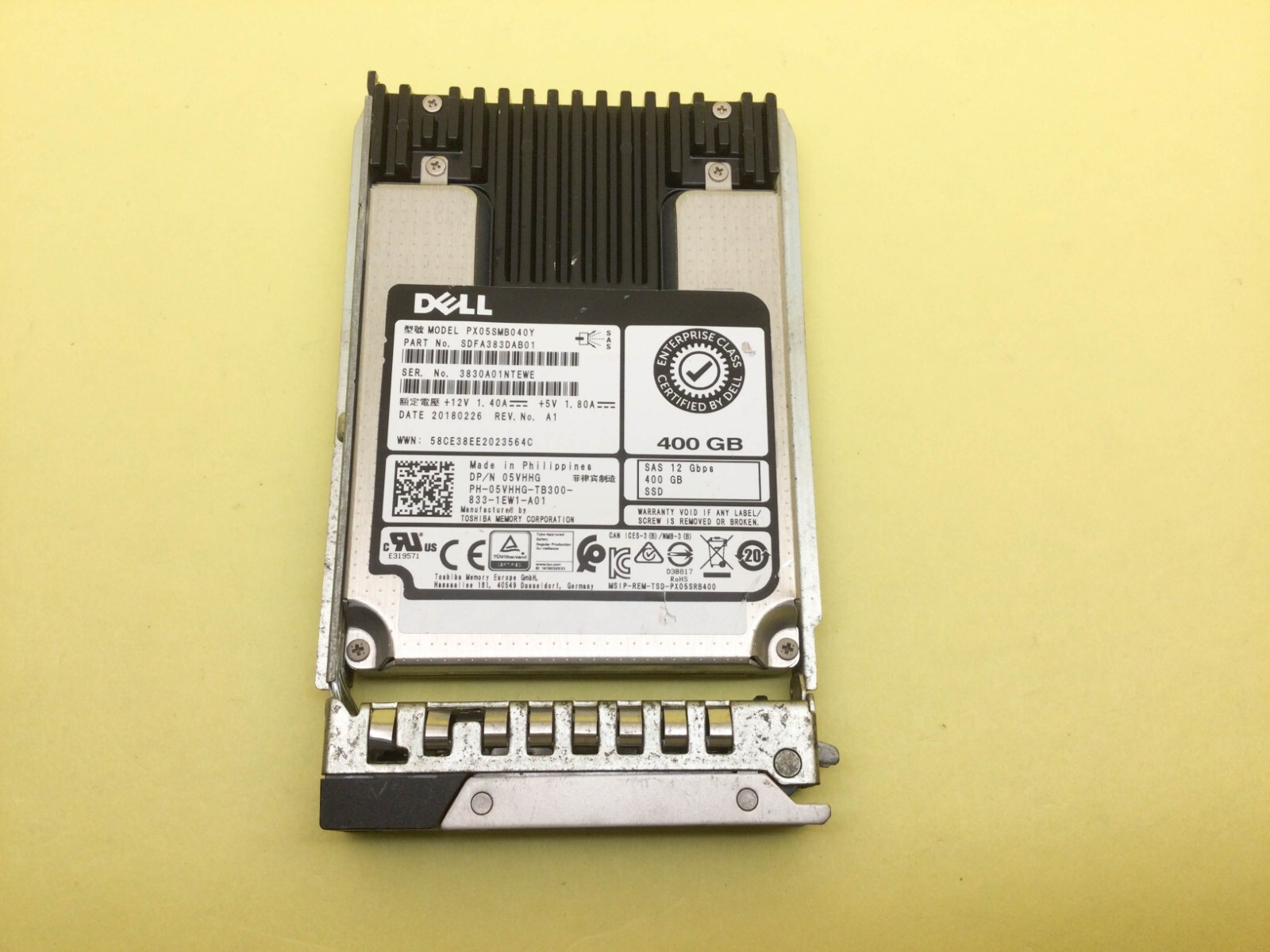 5VHHG Dell 400GB SAS 12Gb/s Write Intensive 512n 2.5'' SSD PX05SMB040Y 05VHHG