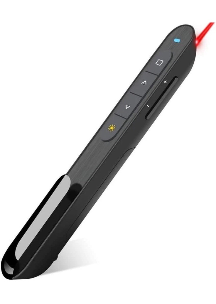 Dino Wireless Presenter Black w/Laser Light USB Receiver + Pouch X16S-DF-US New