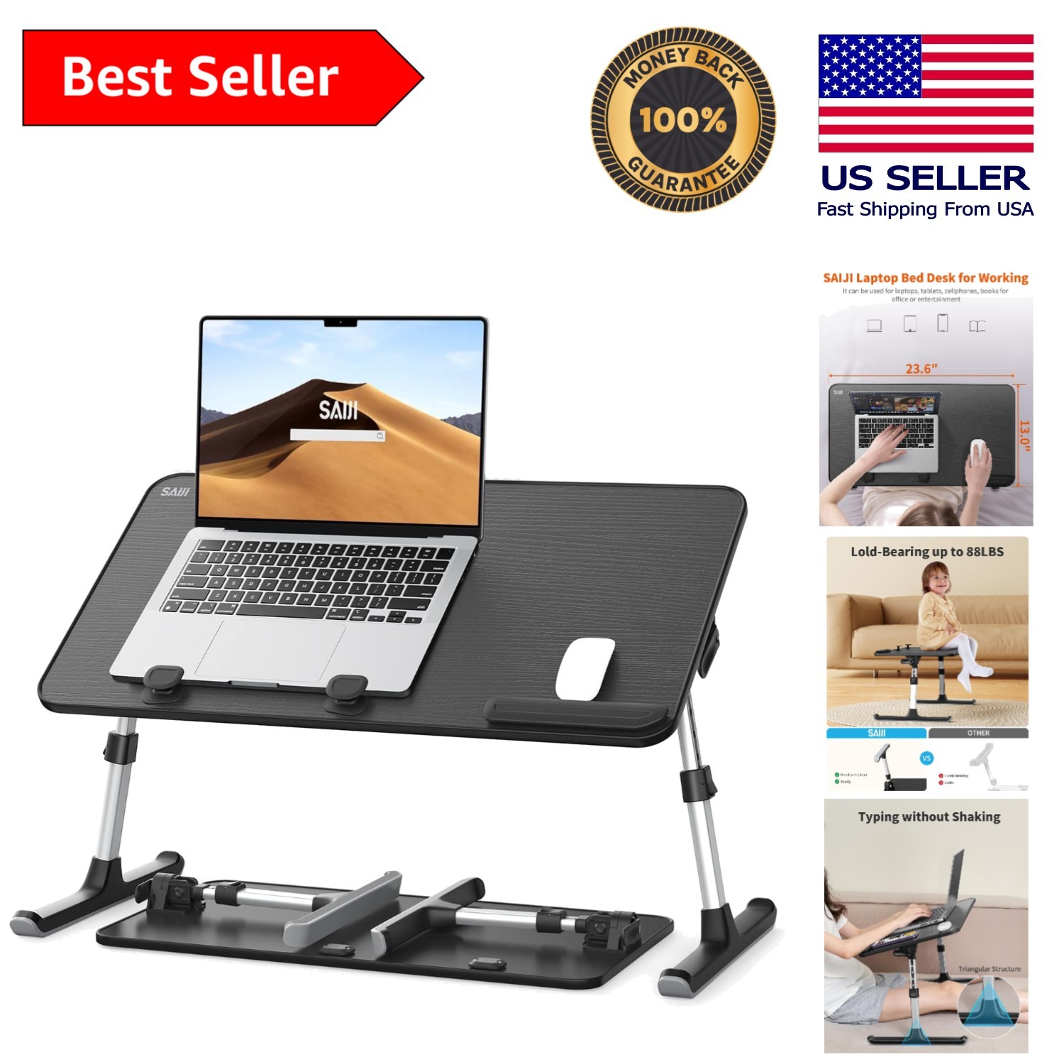Elegant Laptop Stand with Adjustable Settings - Perfect for Home and Travel Use