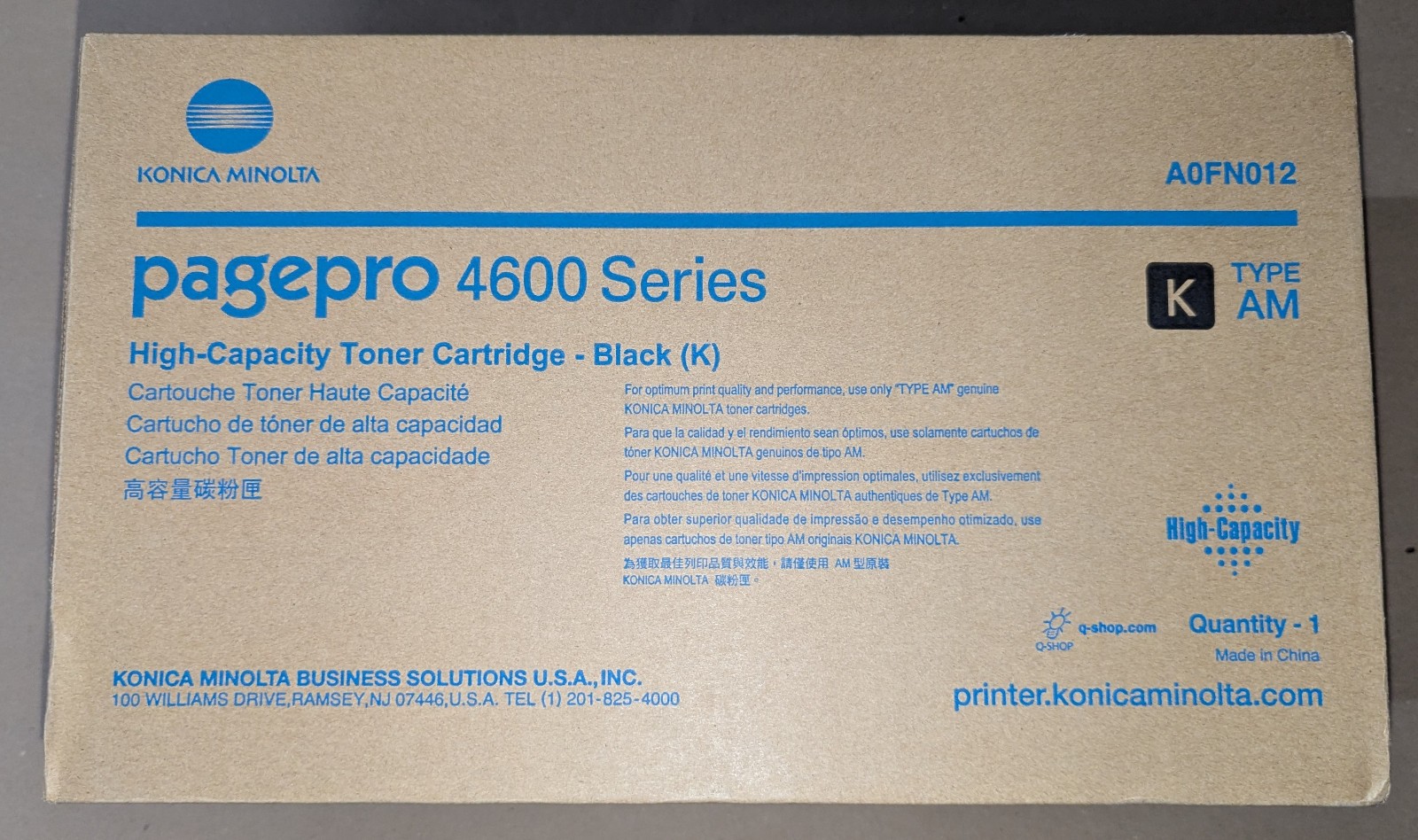 Genuine Konica Minolta Type AM A0FN012 High Capacity Black Toner PagePro Series