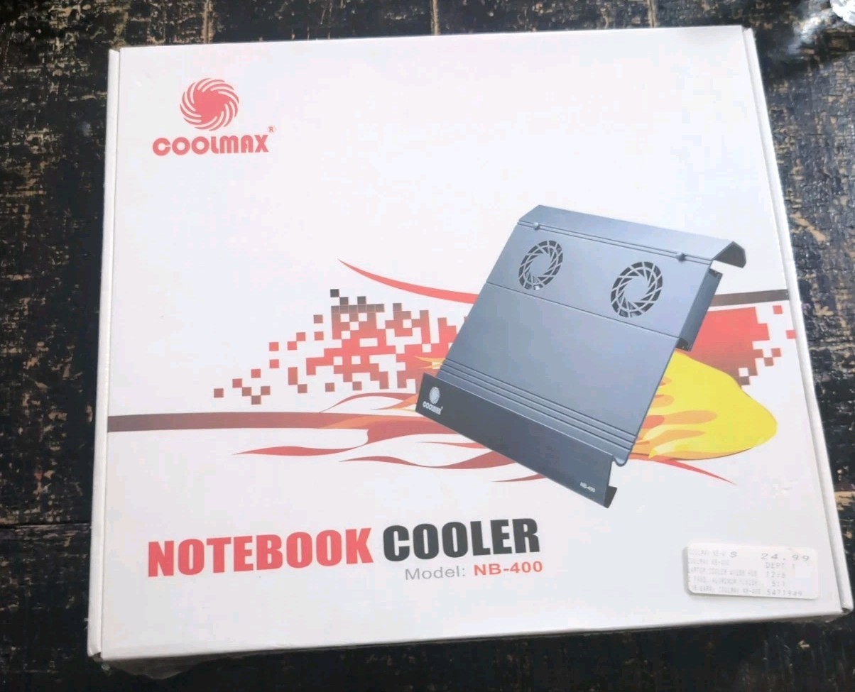 COOLMAX NB-400 Notebook Cooler Two Fans USB Powered 2,500 RPM Laptop up To 15"