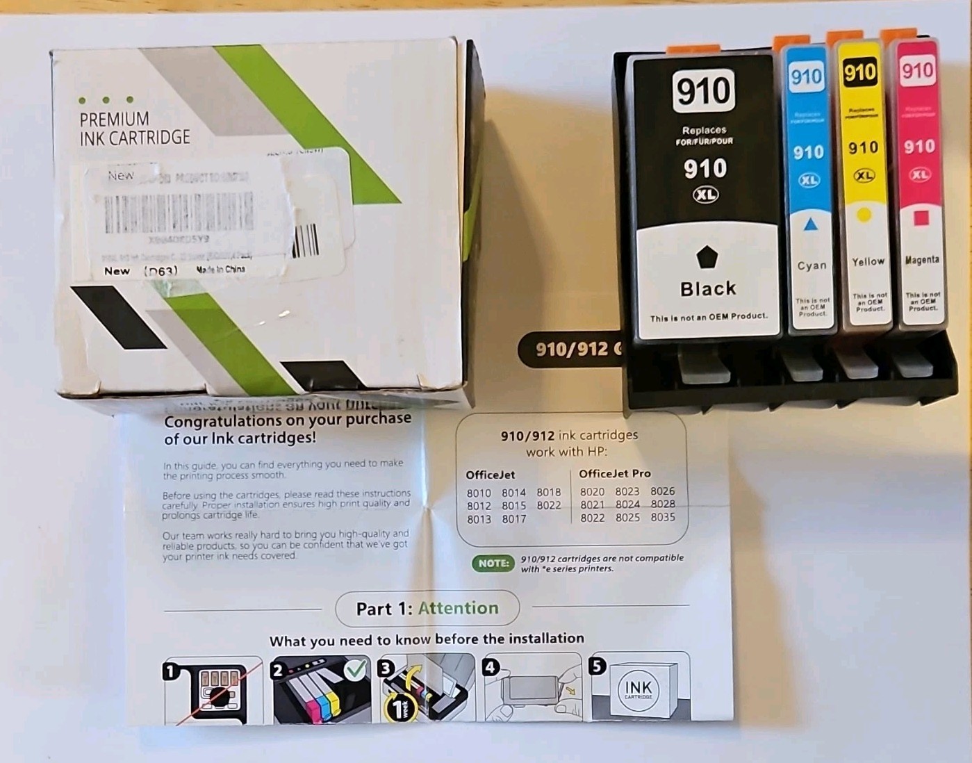 Smart Ink Replacement for HP 910XL 910 XL ComboPack OfficeJet Pro 8025e 8035 4PK