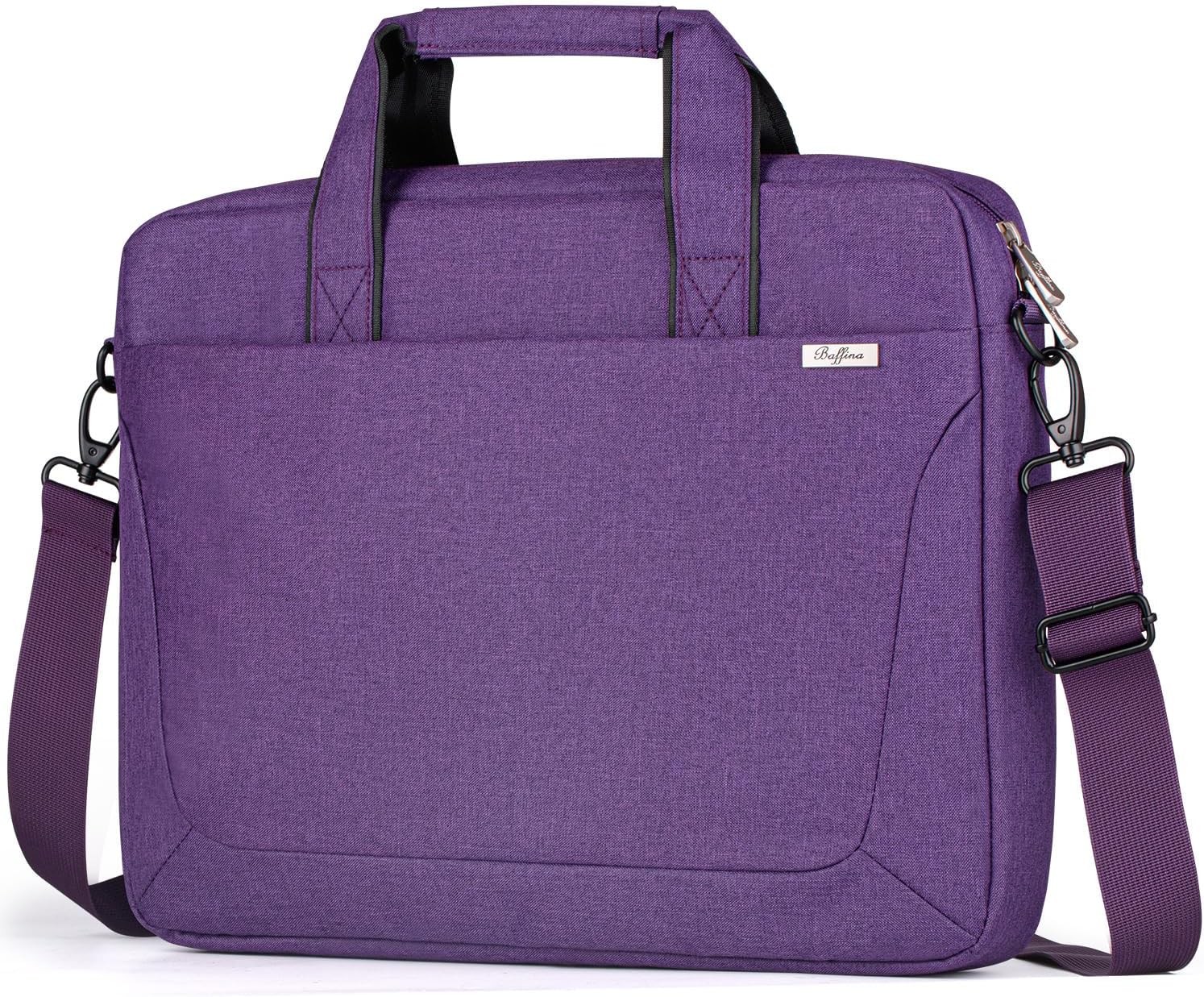 Waterproof 15.6 16 Inch Laptop Messenger Bag for Men and Women, Purple Briefcase