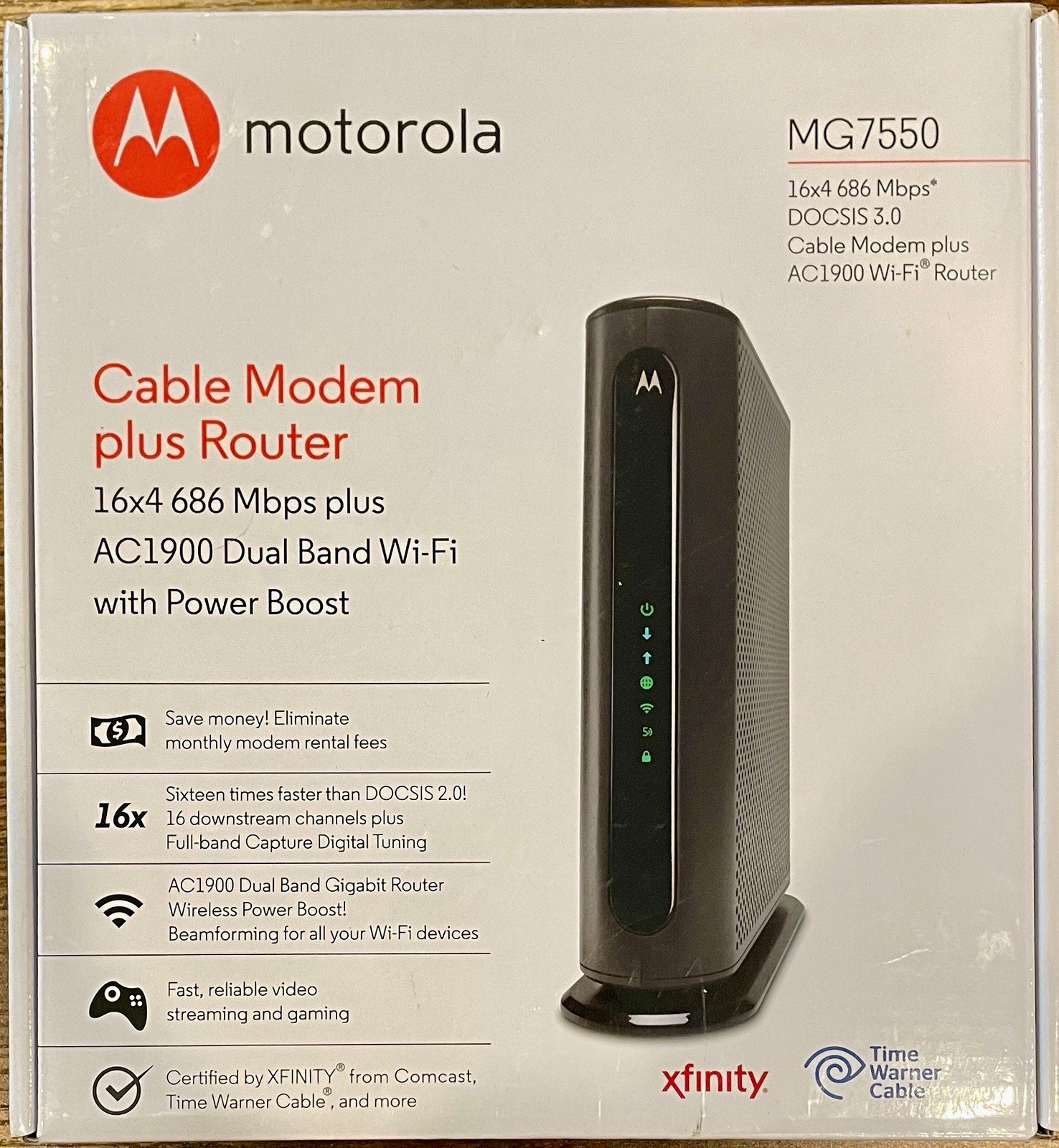 Motorola MG7550 Cable Modem Router Combo