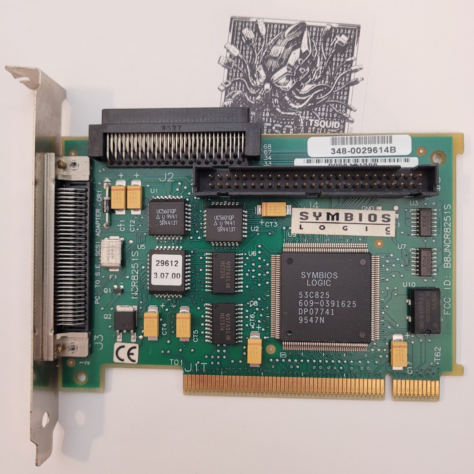 Symbios Logic 53C825 PCI SCSI Controller Card NCR8251S 348-0029614B Vintage