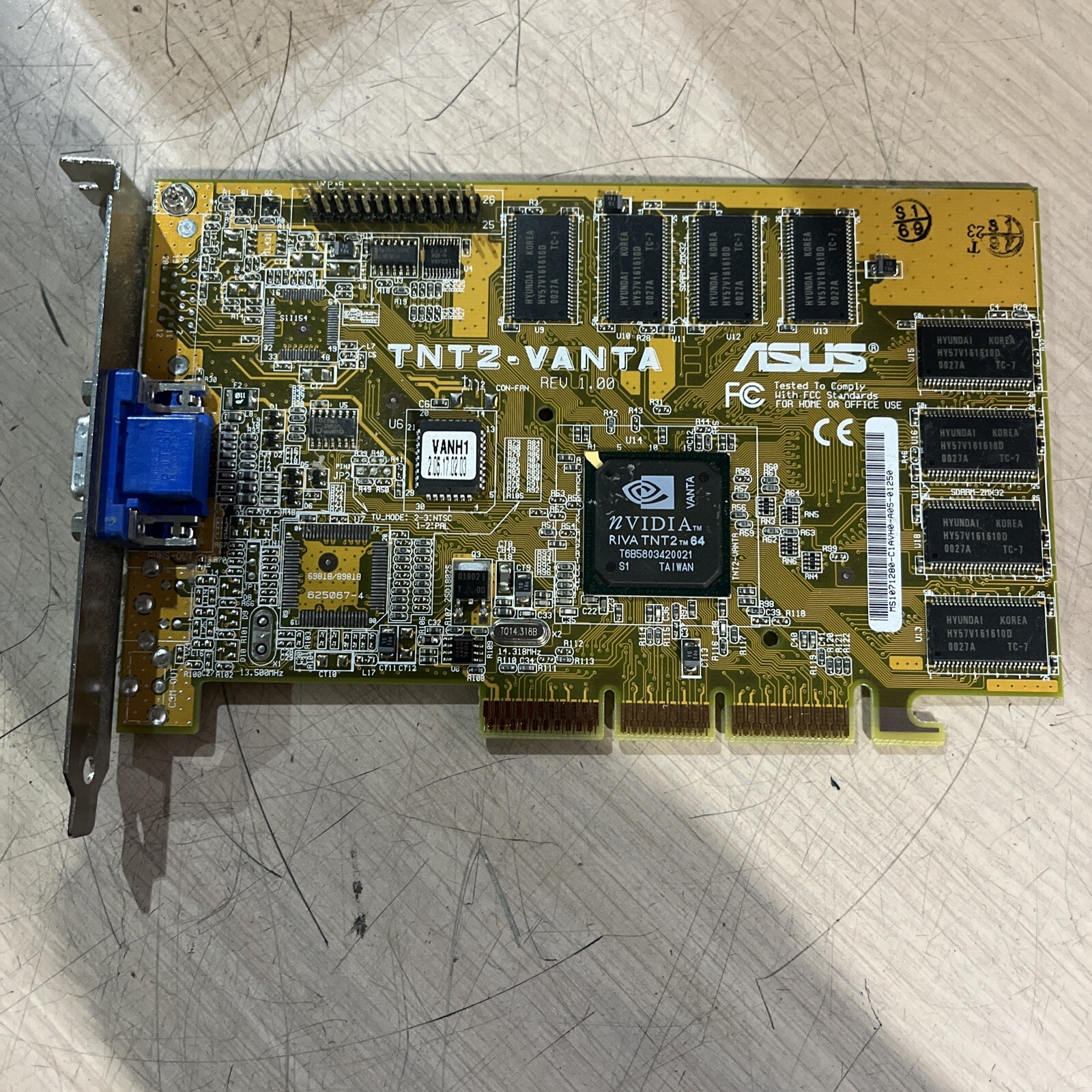 ASUS TNT2-VANTA-8MB GRAPHICS AGP CARD  - NVIDIA RIVA TNT2