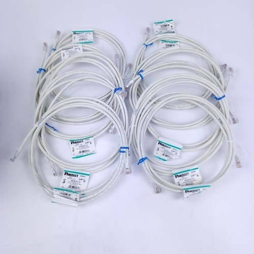 Panduit Netkey NK5EPC7Y Cat5e UTP RJ45 Patch Cable 7ft Off-White 10-Pack NEW